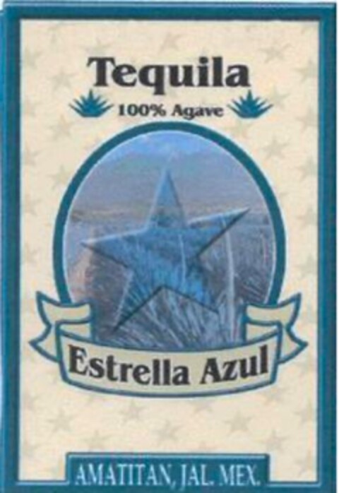 Tequila 100 % Agave Estrella Azul AMATITAN , JAL . MEX . Logo (EUIPO, 08/13/2024)