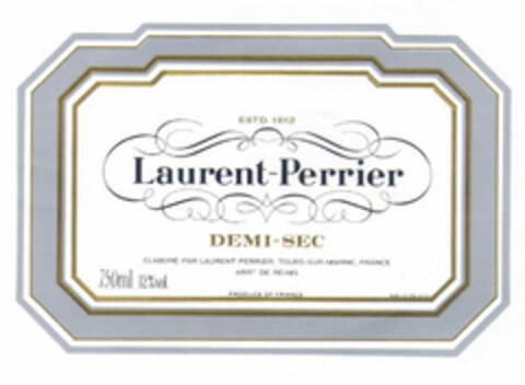 Laurent-Perrier DEMI-SEC ELABORE PAR LAURENT-PERRIER, TOURS-SUR-MARNE, FRANCE ARRT DE REIMS Logo (EUIPO, 22.11.2000)