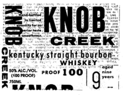 KNOB CREEK kentucky straight bourbon WHISKEY Logo (EUIPO, 08.12.2000)