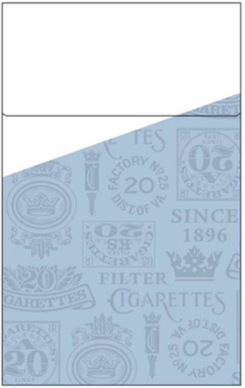 FILTER CIGARETTES FACTORY No. 25 20 DIST. OF VA. U.S. I.R. CIGARETTES CLASS A 20 SINCE 1896 CIGARETTES FILTER KS 20 Logo (EUIPO, 26.09.2017)