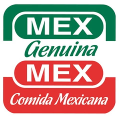 MEX GENUINA MEX COMIDA MEXICANA Logo (EUIPO, 11/03/2014)