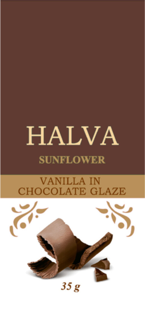 HALVA SUNFLOWER VANILLA IN CHOCOLATE GLAZE Logo (EUIPO, 23.04.2018)