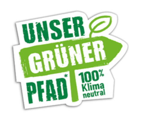 UNSER GRÜNER PFAD 100% Klima neutral Logo (EUIPO, 07/08/2020)