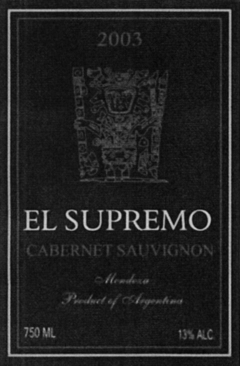 2003 EL SUPREMO CABERNET SAUVIGNON Mendoza Product of Argentina Logo (EUIPO, 17.01.2005)