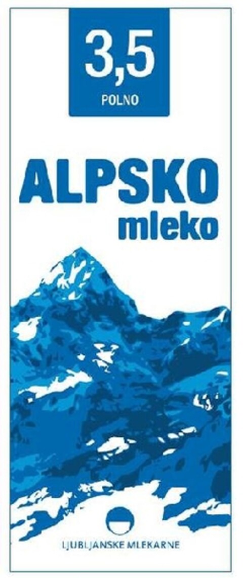 ALPSKO MLEKO LJUBLJANSKE MLEKARNE 3,5 POLNO Logo (EUIPO, 23.03.2012)