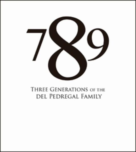 789 THREE GENERATIONS OF THE DEL PEDREGAL FAMILY Logo (EUIPO, 04/30/2015)