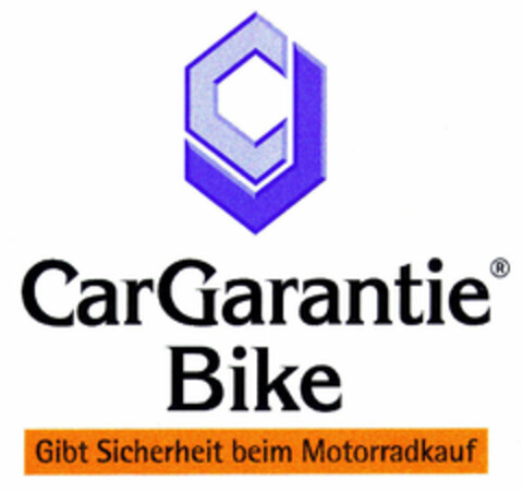 CarGarantie Bike Gibt Sicherheit beim Motorradkauf Logo (EUIPO, 02.05.1997)