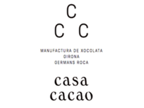 CCC MANUFACTURA DE XOCOLATA GIRONA GERMANS ROCA CASA CACAO Logo (EUIPO, 10/26/2017)