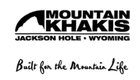 MOUNTAIN KHAKIS JACKSON HOLE . WYOMING Built for the Mountain Life Logo (EUIPO, 05/19/2006)