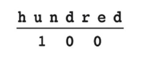 HUNDRED 100 Logo (EUIPO, 02/24/2012)