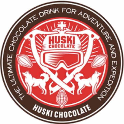 THE ULTIMATE CHOCOLATE DRINK FOR ADVENTURE AND EXPEDITION HUSKI CHOCOLATE Logo (EUIPO, 19.08.2019)