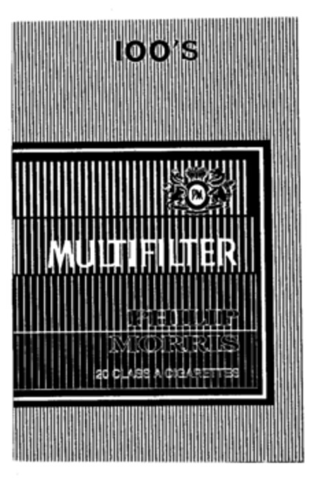 100´S MULTIFILTER PHILIP MORRIS 20 CLASS A CIGARETTES Logo (EUIPO, 01.04.1996)