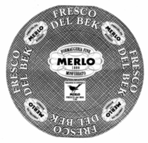FRESCO DEL BEK FORMAGGERIA FINE MERLO 1880 MONFERRATO Logo (EUIPO, 09.04.1999)