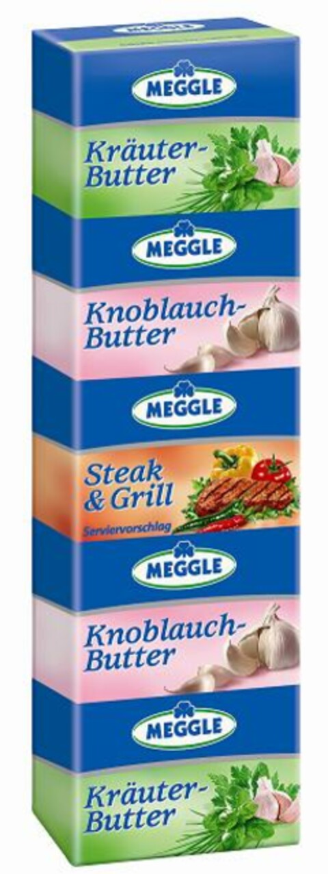 MEGGLE Kräuter-Butter Knoblauch-Butter Steak & Grill Logo (EUIPO, 18.07.2006)