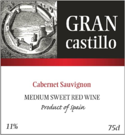GRAN castillo Cabernet Sauvignon MEDIUM SWEET RED WINE Logo (EUIPO, 04/23/2007)