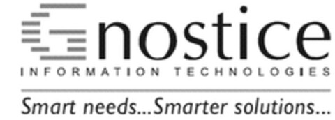 Gnostice INFORMATION TECHNOLOGIES Smart needs...Smarter solutions... Logo (EUIPO, 31.01.2006)