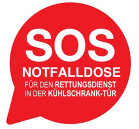 SOS NOTFALLDOSE FÜR DEN RETTUNGSDIENST IN DER KÜHLSCHRANK-TÜR Logo (EUIPO, 30.06.2022)