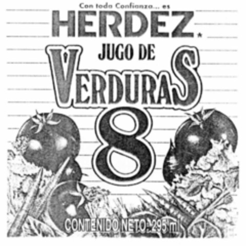 Con toda Confianza...es HERDEZ JUGO DE VERDURAS 8 contenido neto 295ml Logo (EUIPO, 08.09.1998)