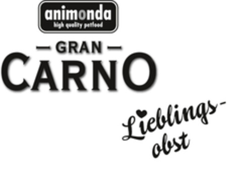 animonda high quality petfood Gran Carno Lieblingsobst Logo (EUIPO, 07.07.2014)