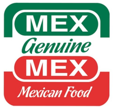 MEX GENUINE MEX MEXICAN FOOD Logo (EUIPO, 03.11.2014)