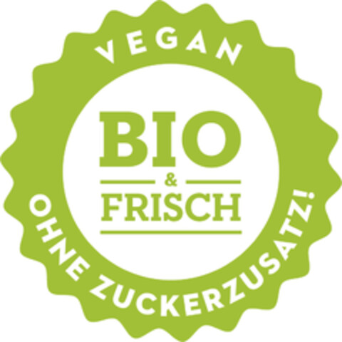 Vegan Bio & Frisch ohne Zuckerzusatz! Logo (EUIPO, 09.03.2018)