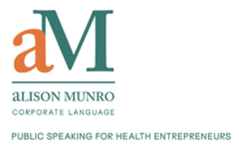 Alison MUNRO CORPORATE LANGUAGE PUBLIC SPEAKING FOR HEALTH ENTREPRENEURS Logo (EUIPO, 04.02.2021)