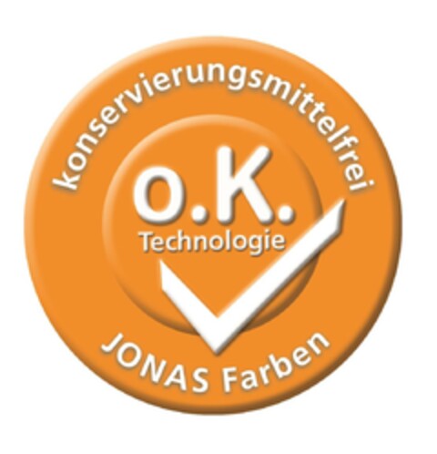 konservierungsmittelfrei o.K. Technologie JONAS Farben Logo (EUIPO, 17.09.2024)