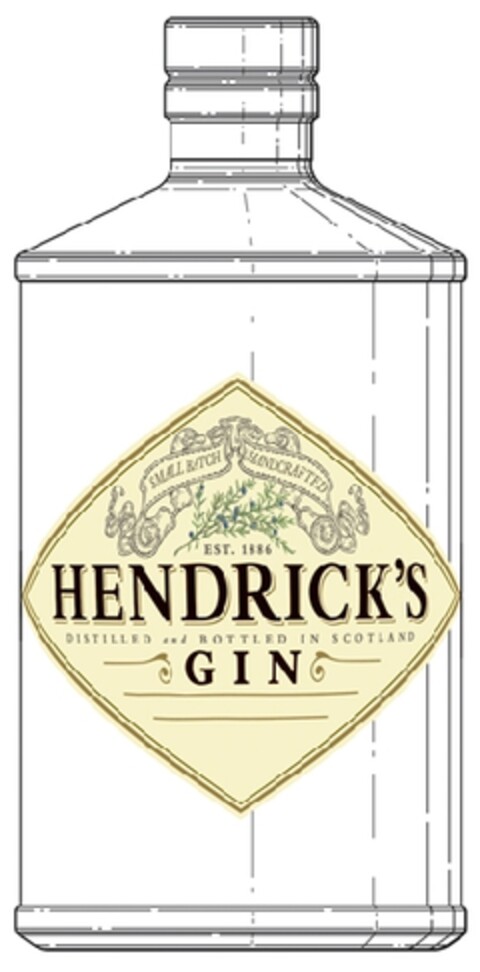 SMALL BATCH HANDCRAFTED EST. 1886 HENDRICK'S GIN DISTILLED and BOTTLED IN SCOTLAND Logo (EUIPO, 06.01.2012)
