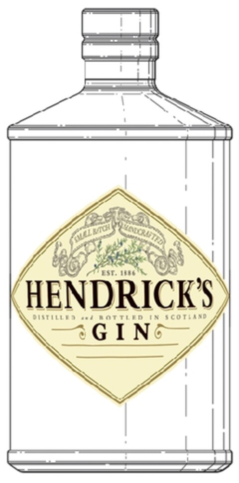 SMALL BATCH HANDCRAFTED EST. 1886 HENDRICK'S GIN DISTILLED and BOTTLED IN SCOTLAND Logo (EUIPO, 01/06/2012)