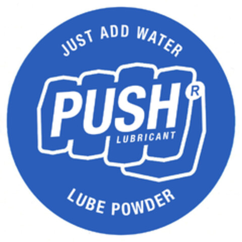 JUST ADD WATER PUSH LUBRICANT LUBE POWDER Logo (EUIPO, 08/02/2014)