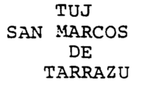 TUJ SAN MARCOS DE TARRAZU Logo (EUIPO, 01.03.2000)