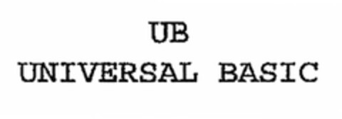 UB UNIVERSAL BASIC Logo (EUIPO, 05/27/2009)