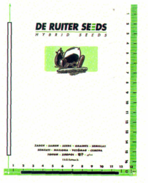 DE RUITER SEEDS HYBRID SEEDS 
ZADEN - SAMEN - SEEDS - GRAINES - SEMILLAS - SEMENTI - NASIOKA - VETÔMAG - CEMEKA - TOHUM Logo (EUIPO, 10.04.1998)