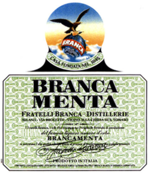 BRANCA CASA FONDATA NEL 1845 BRANCA MENTA FRATELLI BRANCA - DISTILLERIE Logo (EUIPO, 05/06/2005)