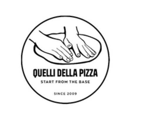 QUELLI DELLA PIZZA START FROM THE BASE SINCE 2009 Logo (EUIPO, 07.08.2023)