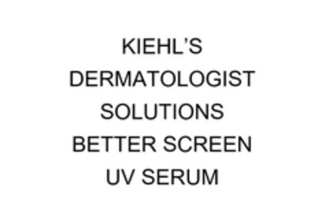 KIEHL'S DERMATOLOGIST SOLUTIONS BETTER SCREEN UV SERUM Logo (EUIPO, 31.08.2023)