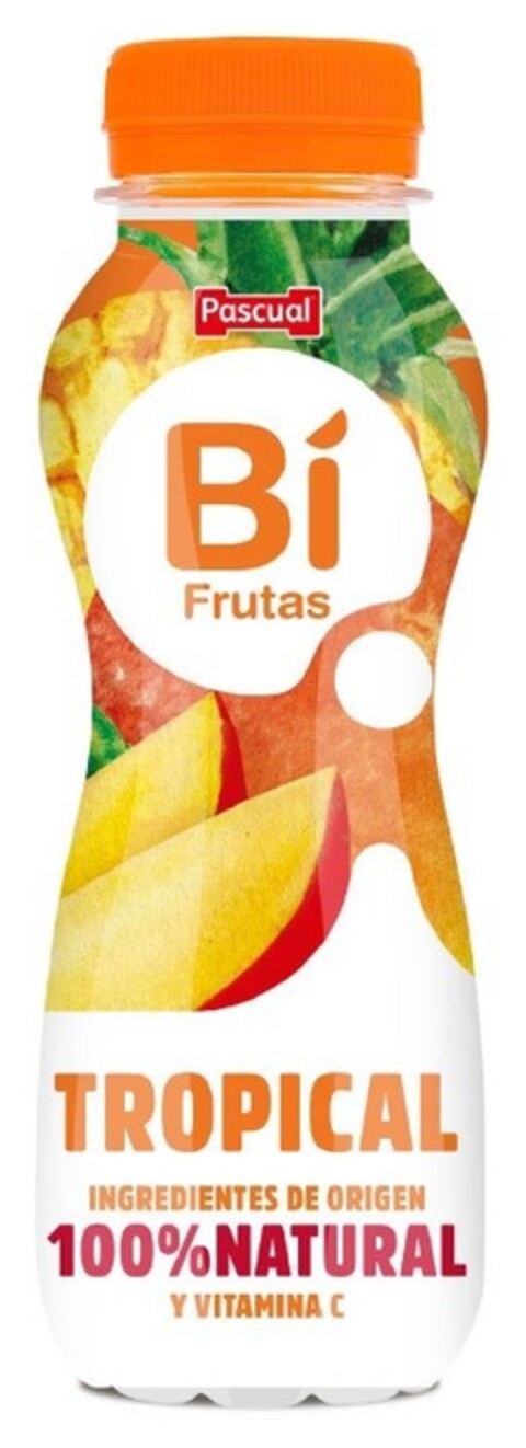 PASCUAL BÍ FRUTAS TROPICAL INGREDIENTES DE ORIGEN 100% NATURAL Y VITAMINA C Logo (EUIPO, 29.06.2020)