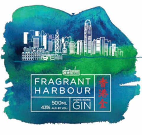 FRAGRANT HARBOUR 500ML 43% ALC.BY VOL. HONG KONG GIN Logo (EUIPO, 02.07.2018)