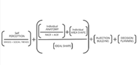 Self PERCEPTION WHISES + SOCIAL TRENDS + Individual ANATOMY RACE + AGE + Individual AREA SHAPE IDEAL SHAPE + INJECTION BUILDING + DECISION PLANNING Logo (EUIPO, 08/25/2023)