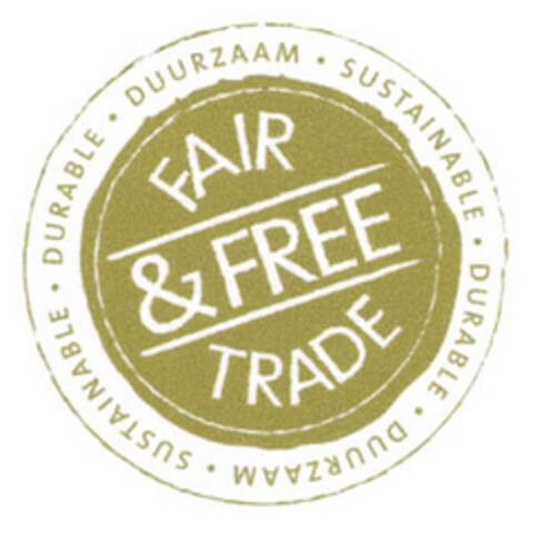 FAIR & FREE TRADE SUSTAINABLE. DURABLE.DUURZAAM.SUSTAINABLE. DURABLE.DUURZAAM. Logo (EUIPO, 18.07.2005)