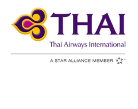 THAI Thai Airways International 
A STAR ALLIANCE MEMBER Logo (EUIPO, 09/27/2010)