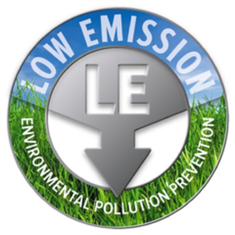 LOW EMISSION 
LE 
ENVIRONMENTAL POLLUTION PREVENTION Logo (EUIPO, 18.04.2012)