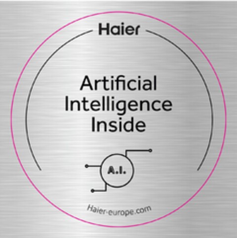 HAIER ARTIFICIAL INTELLIGENCE INSIDE A.I. HAIER-EUROPE.COM Logo (EUIPO, 12/29/2020)