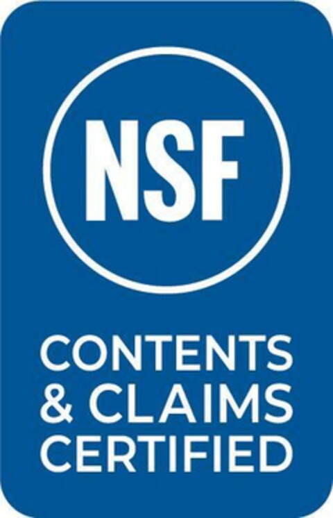 NSF CONTENTS & CLAIMS CERTIFIED Logo (EUIPO, 03/23/2023)