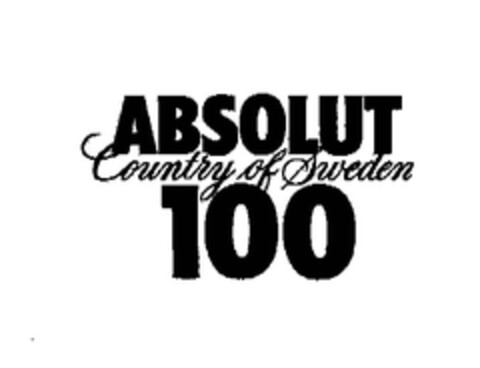 ABSOLUT Country of Sweden 100 Logo (EUIPO, 05.09.2006)