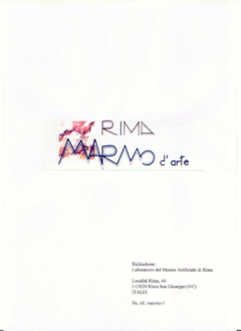 RIMA MARMO d'arte Logo (EUIPO, 02.03.2007)