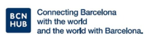 BCN HUB Connecting Barcelona with the world and the world with Barcelona Logo (EUIPO, 02/19/2010)