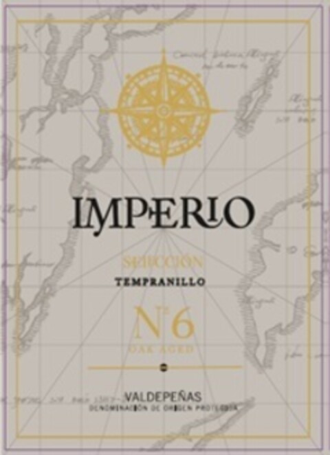 IMPERIO N 6 SELECCION TEMPRANILLO OAK AGED  VALDEPEÑAS  DENOMINACION DE ORIGEN PROTEGIDA Logo (EUIPO, 27.06.2022)