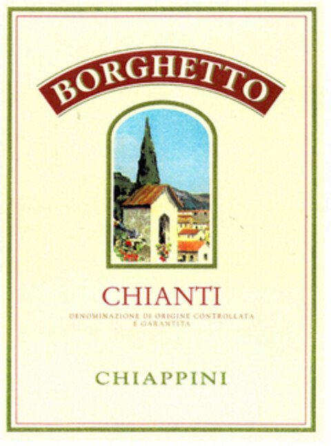 BORGHETTO CHIAPPINI CHIANTI Logo (EUIPO, 04/17/1998)