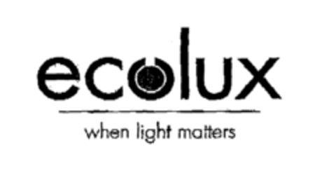 ecolux when light matters Logo (EUIPO, 12.03.2002)